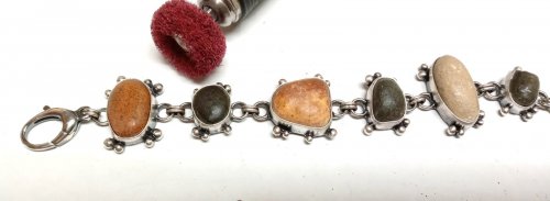 Judy Larson's After the Rain Bracelets - , Contemporary Wire Jewelry, Filing, Finishing, Butane Torch, Soldering, Solder, After the rain pebble bracelets